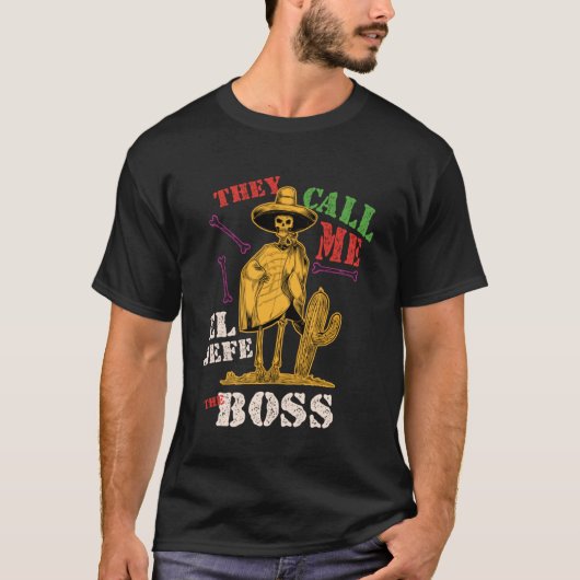 Vakantie Cinco de Mayo Ze noemen me El Jefe de b T-shirt (Voorkant)