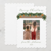 Vakantie Citrus Garland - Kerst Kaart, Script Kaart (Voorkant / Achterkant)