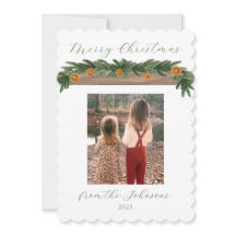 Vakantie Citrus Garland - Kerst Kaart, Script