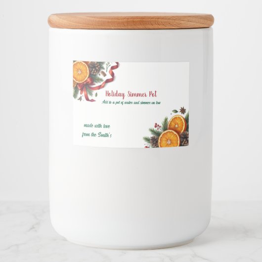 Vakantie Citrus Simmer Pot Geuren Voedselcontainer Etiket (Voorkant)