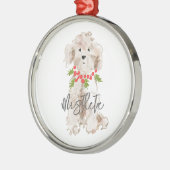 Vakantie Cockapoo Hondennaam Holly Feestelijke Ker Metalen Ornament (Links)