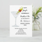 Vakantie Cocktail Bash Jaarlijks Kerstfeest Kaart (Staand voorkant)
