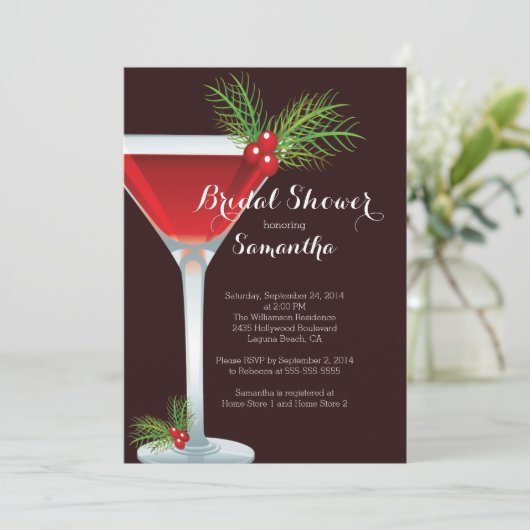 Vakantie Cocktail Bruids Douche Uitnodiging (Staand voorkant)