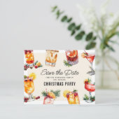 Vakantie Cocktail Kerstfeest Bewaar de datum Feestdagenkaart (Staand voorkant)