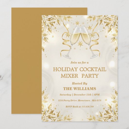 Vakantie Cocktail Mixer Feest Kaart (Voorkant / Achterkant)