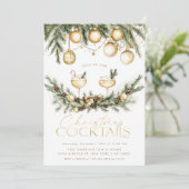 Vakantie Cocktail Modern Drinken Kerstfeest Kaart (Staand voorkant)