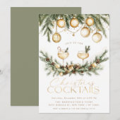 Vakantie Cocktail Modern Drinken Kerstfeest Kaart (Voorkant / Achterkant)
