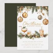 Vakantie Cocktail Modern Elegant Kerstfeest Kaart (Voorkant / Achterkant)