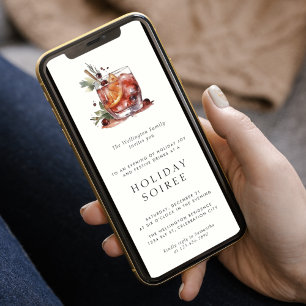 Vakantie Cocktail Modern Feestelijk Kerstfeest Kaart