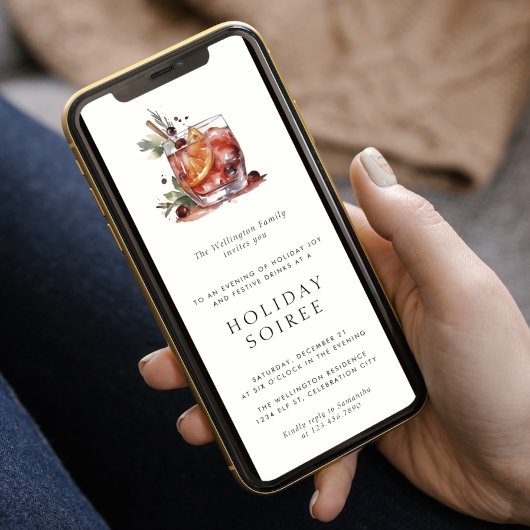 Vakantie Cocktail Modern Feestelijk Kerstfeest Kaart