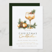 Vakantie Cocktail Modern Kerstfeest Kaart (Voorkant / Achterkant)