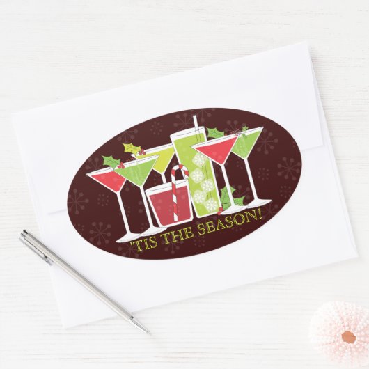 Vakantie Cocktail Party Invitation Sticker (Envelop)