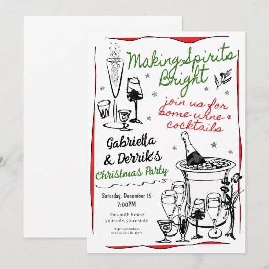 Vakantie Cocktail Party Kaart (Voorkant / Achterkant)