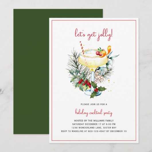 Vakantie Cocktail Party Kaart (Voorkant / Achterkant)