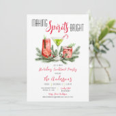Vakantie Cocktail Party Making Spirits Bright Kaart (Staand voorkant)