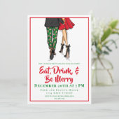 Vakantie Cocktail Party Uitnodiging | feestelijk p (Staand voorkant)