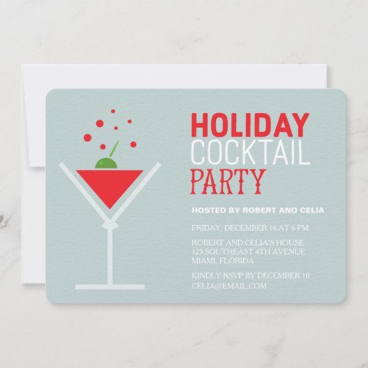 Vakantie Cocktail party uitnodigingen (Voorkant)