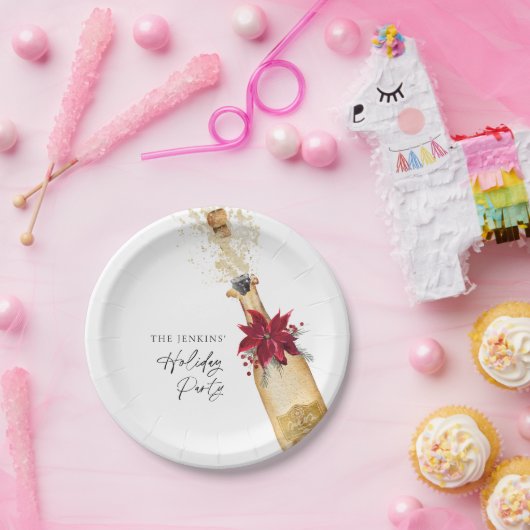 Vakantie Cocktail Poinsettia Party Papieren Bordje (Feest)