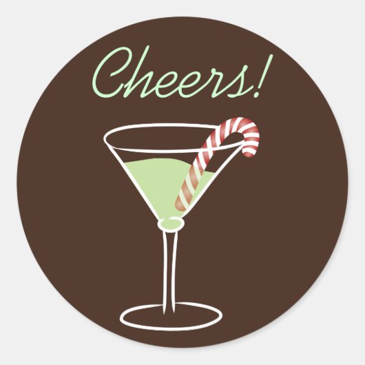 Vakantie cocktail proost ronde sticker (Voorkant)