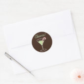 Vakantie cocktail proost ronde sticker (Envelop)
