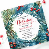 Vakantie cocktails Elegante kerst Bloemen krans Kaart