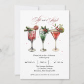 Vakantie Cocktails Feestelijke Drinken Kerstfeest  Kaart (Voorkant)