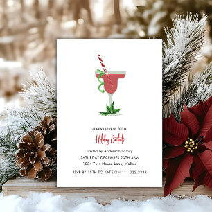 Vakantie Cocktails Feestelijke Kerstparty Rood Kaart