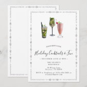 Vakantie Cocktails & Leuk Kerstfeest Kaart (Voorkant / Achterkant)