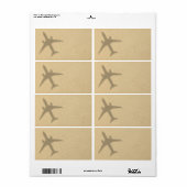 Vakantie concept. Zandstrand met schaduwvlak Etiket (Full Sheet)