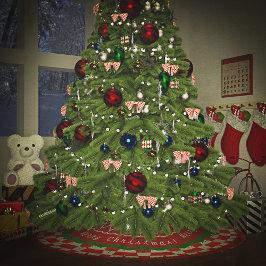 Vakantie controleert rood groen wit kerstboom rok