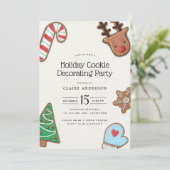 Vakantie Cookie Decorating Party uitnodiging (Staand voorkant)