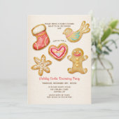 Vakantie Cookie Decorating Party Uitnodigingen (Staand voorkant)