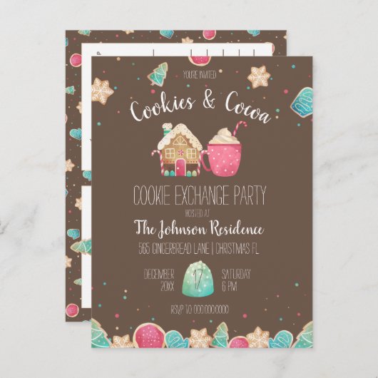 Vakantie Cookie Exchange Budget Party Uitnodiging (Voorkant / Achterkant)