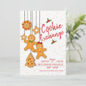 Vakantie Cookie Exchange Party Kaart (Staand voorkant)