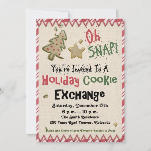 Vakantie Cookie Exchange Party Kaart (Voorkant)