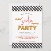 Vakantie Cookie Exchange Party Kerst Plaid Kaart (Voorkant)