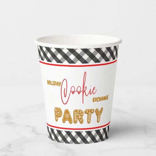 Vakantie Cookie Exchange Party Kerstmis Papieren Bekers (Achterkant)