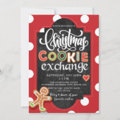 Vakantie Cookie Exchange Party Red Polka Dot Kaart (Voorkant)