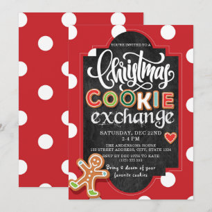 Vakantie Cookie Exchange Party Red Polka Dot Kaart