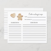 Vakantie-cookie Exchange Recipcard (Voorkant / Achterkant)