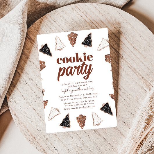 Vakantie Cookie Party Celebration Party uitnodigin Kaart