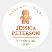 Vakantie Cookie Swap Bakken Gingerbread Ronde Sticker (Voorkant)