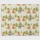 Vakantie Country Woodland Fox Kerstmis Cadeaupapier (Vlak)