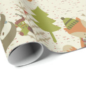 Vakantie Country Woodland Fox Kerstmis Cadeaupapier (Rol Hoek)