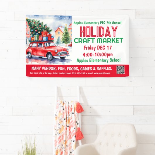 VAKANTIE Craft Market PTO PTA Kerk Banner (Insitu)