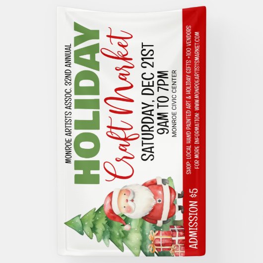 Vakantie Craft markt Spandoek (Verticaal)