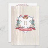 Vakantie Crest - Familie Monogram - Kerstkaart (Voorkant / Achterkant)