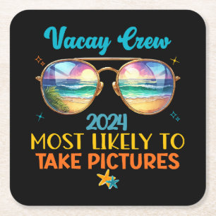Vakantie crew 2024 kartonnen onderzetters