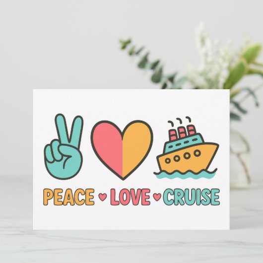 Vakantie Cruise Vrede Liefde Kaart (Staand voorkant)