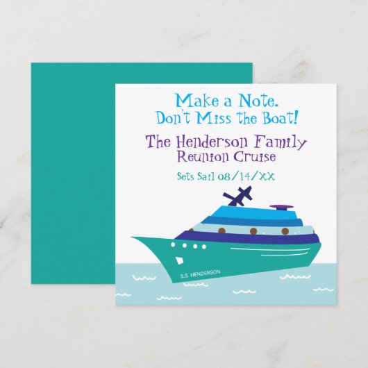 Vakantie cruiseschepen gezinshereniging sparen de  (Voorkant / Achterkant)